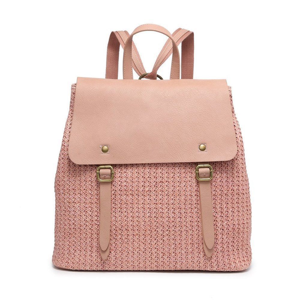 Woven Convertible Backpack with Flapover Closure - Picture 5 of 8